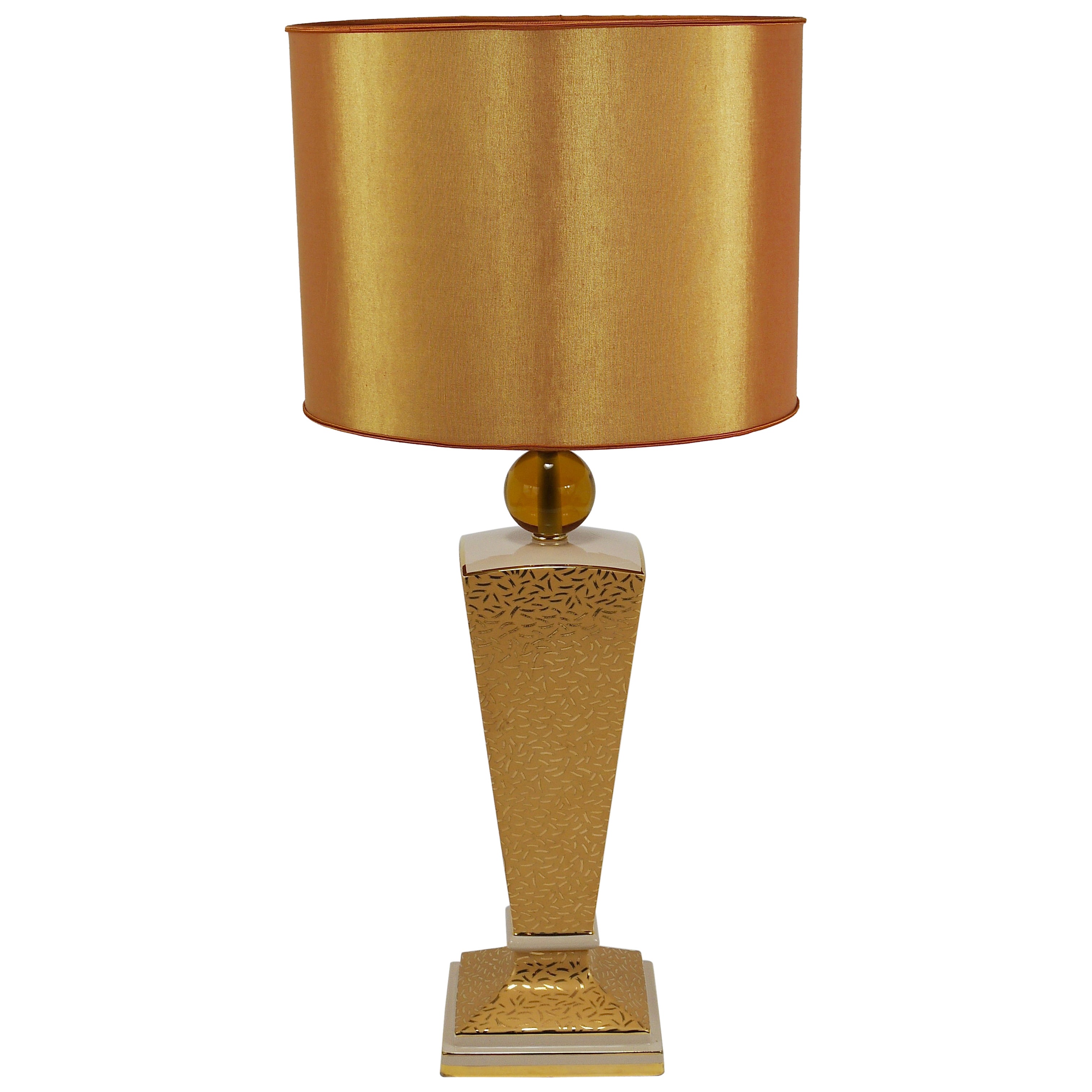 Lampada da tavolo o laterale in porcellana in stile post-moderno Memphis e Art Deco, Italia, anni '80