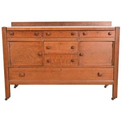 Stickley Brothers Style Antique Mission Tiger Oak Arts & Crafts Sideboard