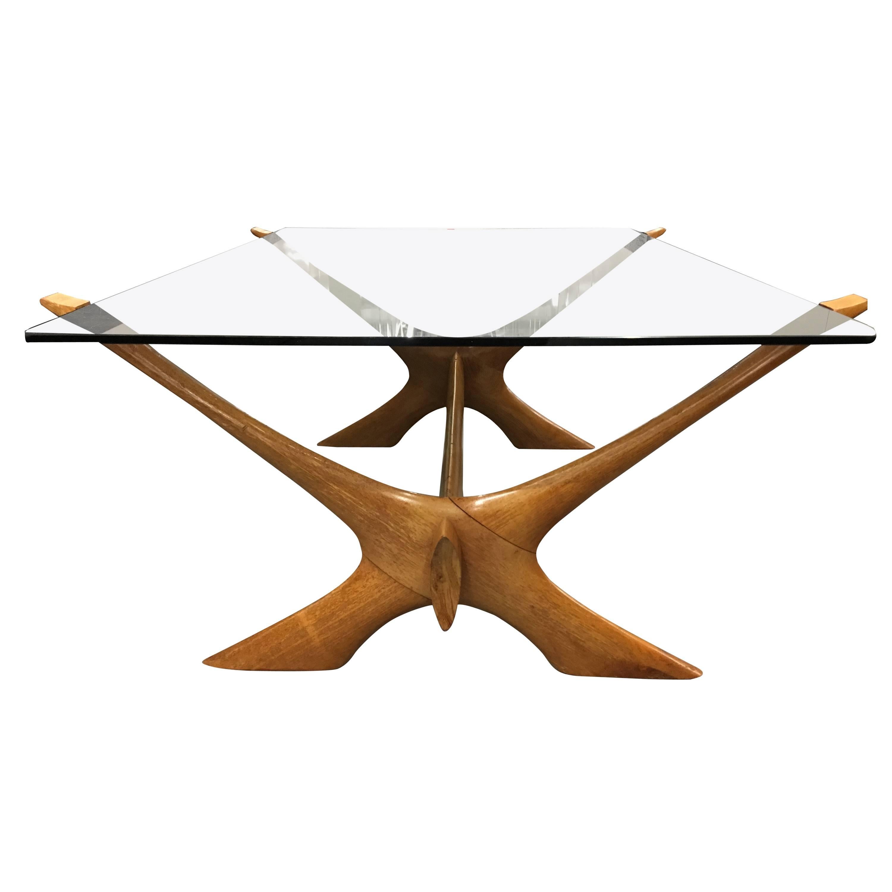 1960s Teak and Smoked Glass Cocktail Table by Illum Wikkelson For Sale