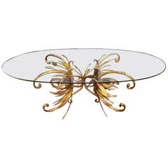 Wheat Sheaf Gilt and Glass Coffee Table, Paris-Goossens