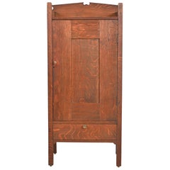 Stickley Brothers Style Antique Mission Oak Arts & Crafts Music or Bar Cabinet