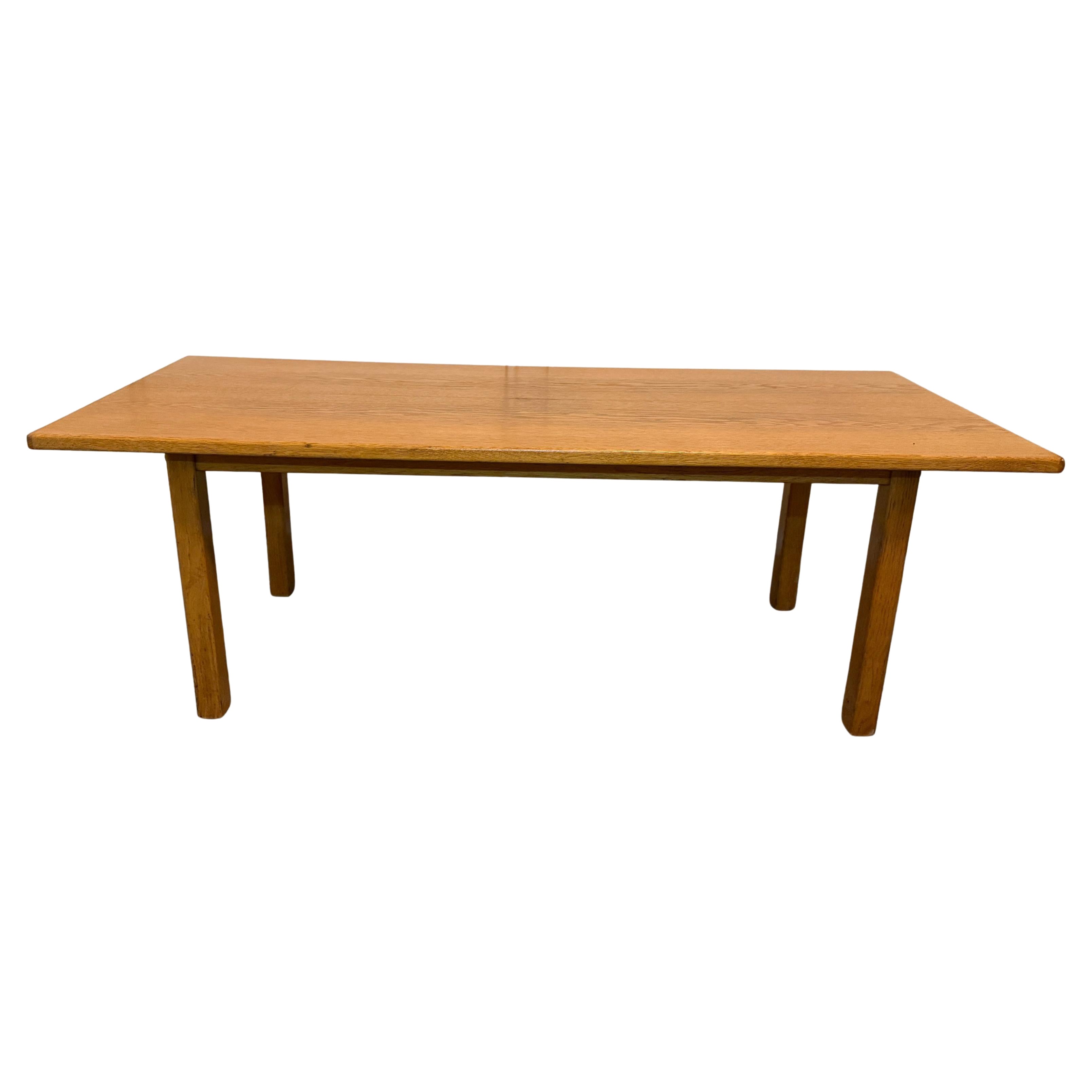 Scandinavian modern Dutch oak brass coffee table