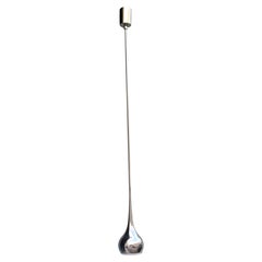 Lampadario Minimale Esperia a Trombetta in metallo Cromato 1970