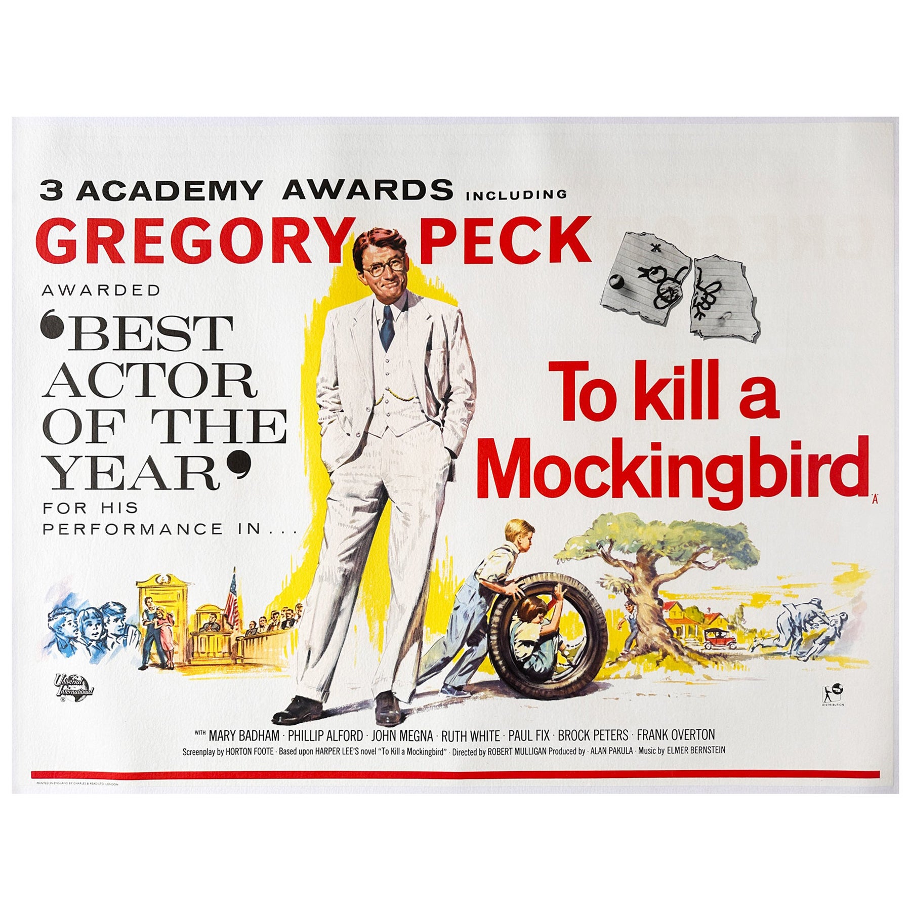 To Kill a Mockingbird 1963 UK Quad Film Poster