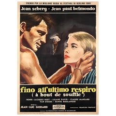 A Bout De Souffle 1960 Manifesto cinematografico italiano 2 Foglio, Sandro Symeoni