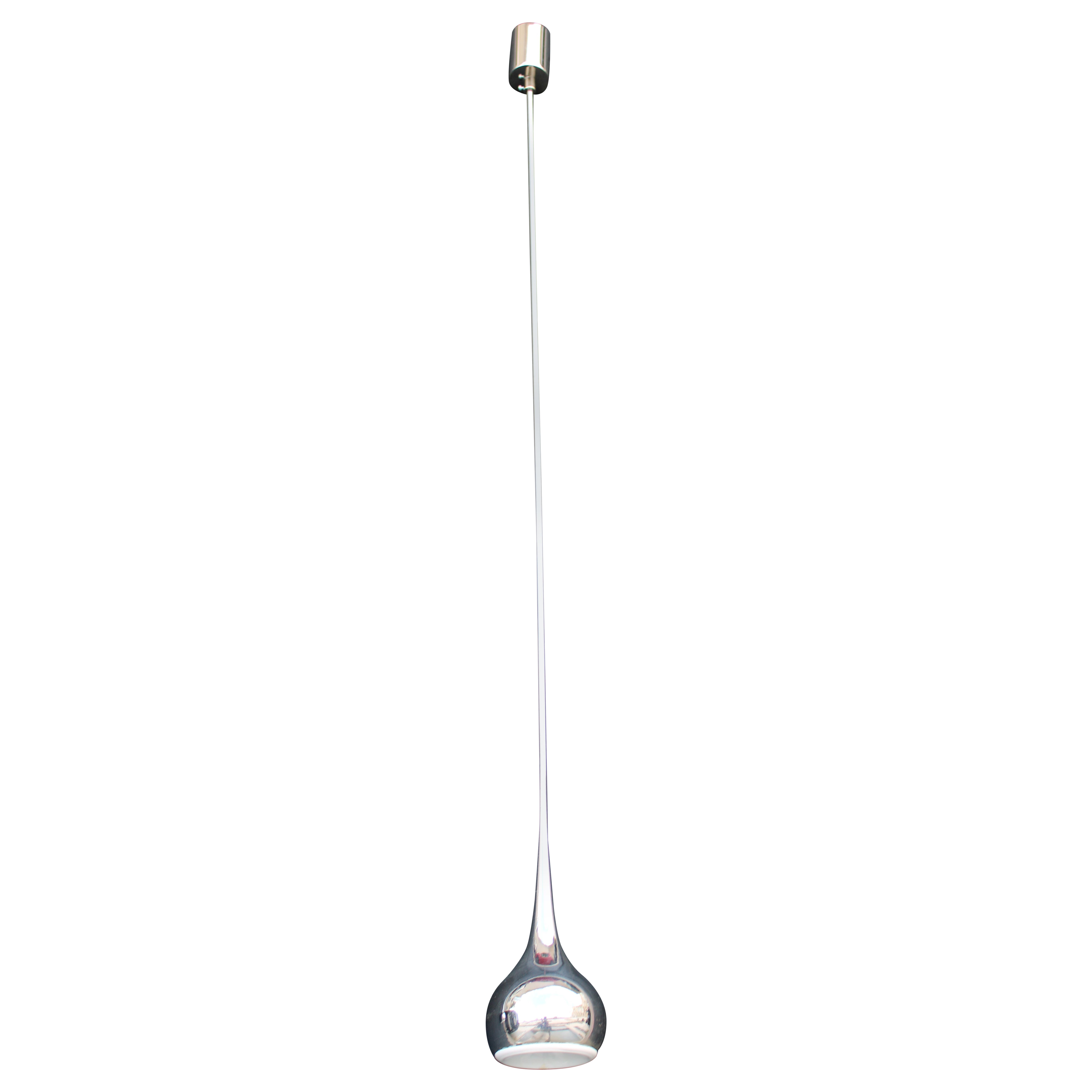 Lampada a sospensione minimale a trombetta Esoperia Design Italiano 1970 metallo in vendita