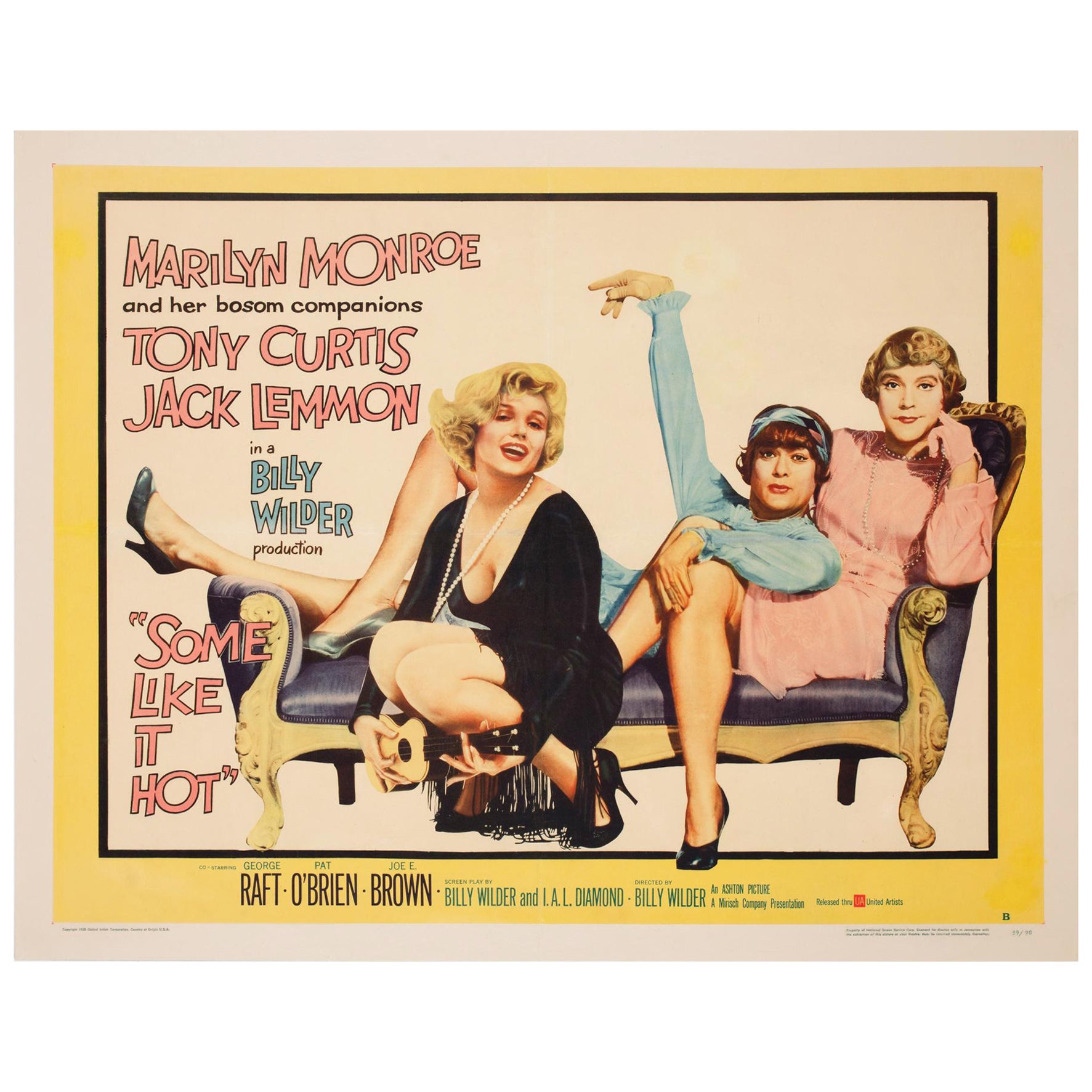 Some Like it Hot 1959 US 1/2 Sheet Style B Film Poster