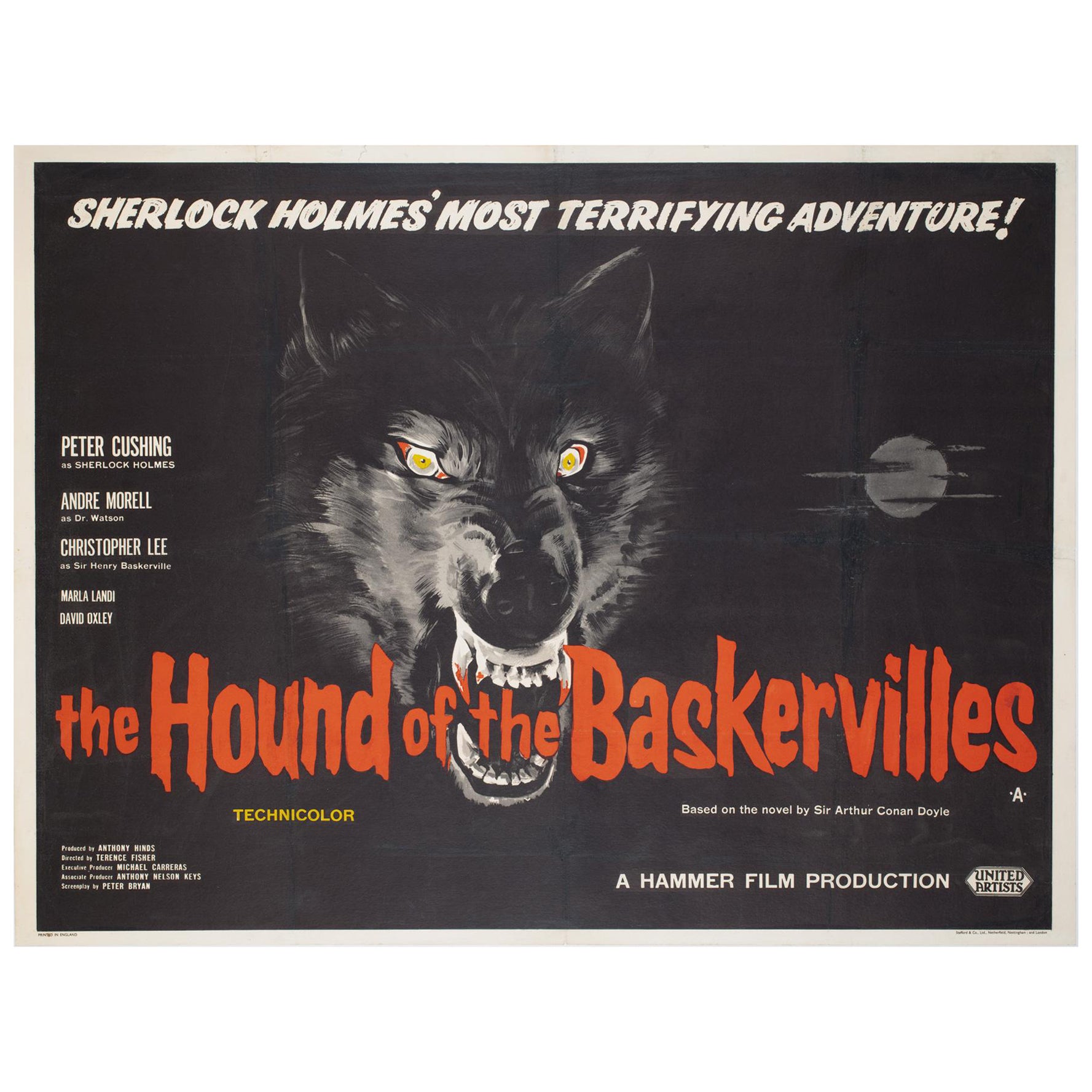 The Hound of the Baskervilles 1959 UK Quad Film Poster