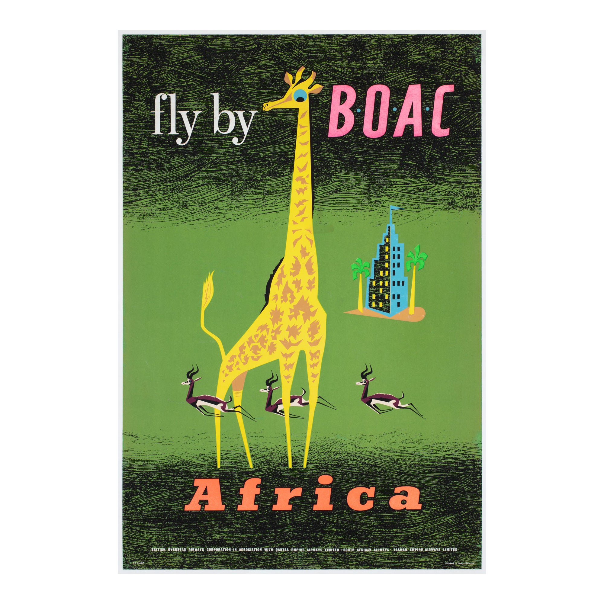 BOAC Africa 1956 Pubblicità di viaggio  Poster, Maurice Laban