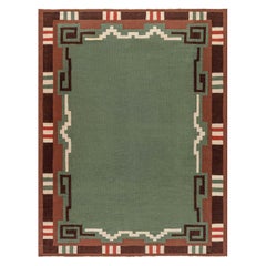 Doris Leslie Blau Mid-20th Century Swedish Green Hand Knotted Wool Rug