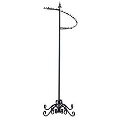 Used Department Store Cast Iron Round Top Clothing or Display Rack