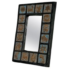 Vintage Scandinavian Modern, Rare, Zodiac Mirror by Lars Bergsten, Sweden