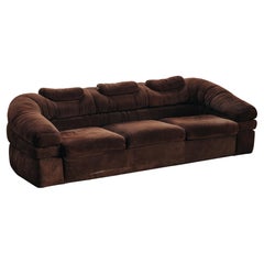 Vintage Pair of D'Urbino De Pas Suede Leather Sofa From Italy, Circa 1970