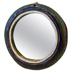 Ceramic mirror by les Argonautes, France 1960's