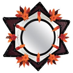 " Arancio" Contemporary Murano Glass Mirror by Fratelli Tosi Murano
