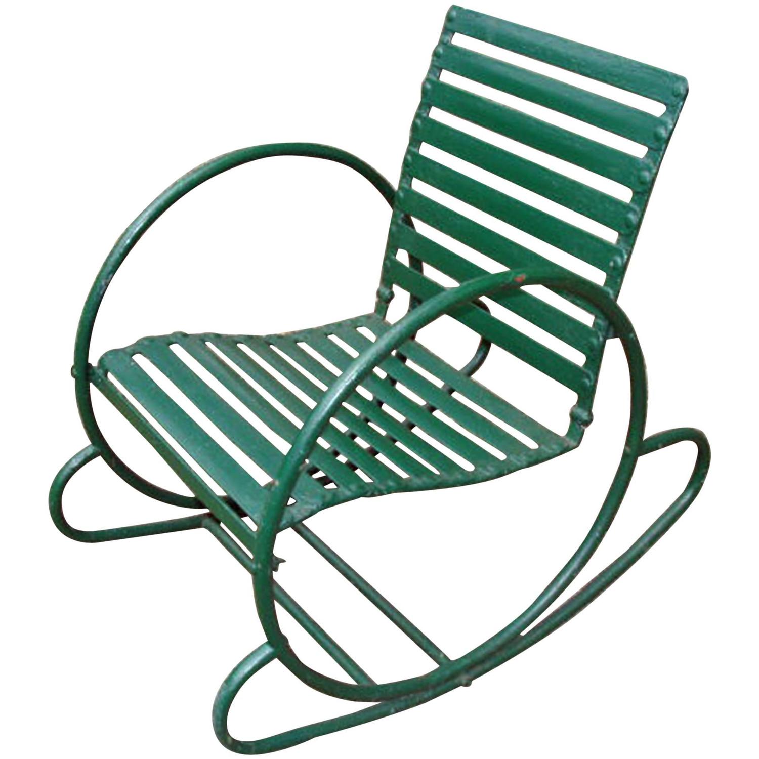 Art Deco Vintage Lawn/Garden Rocking Chair at 1stdibs