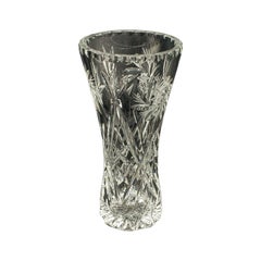 Vintage Crystal Flower Vase, English, Cut Glass, Bouquet, Sleeve, Circa 1940