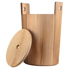TINA - Tabouret/conteneur en bois de chêne naturel