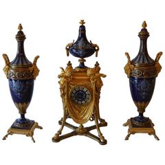 19th Century French Sevres Clockset