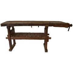 Antique Oak and Pine Carpenter's Workbench