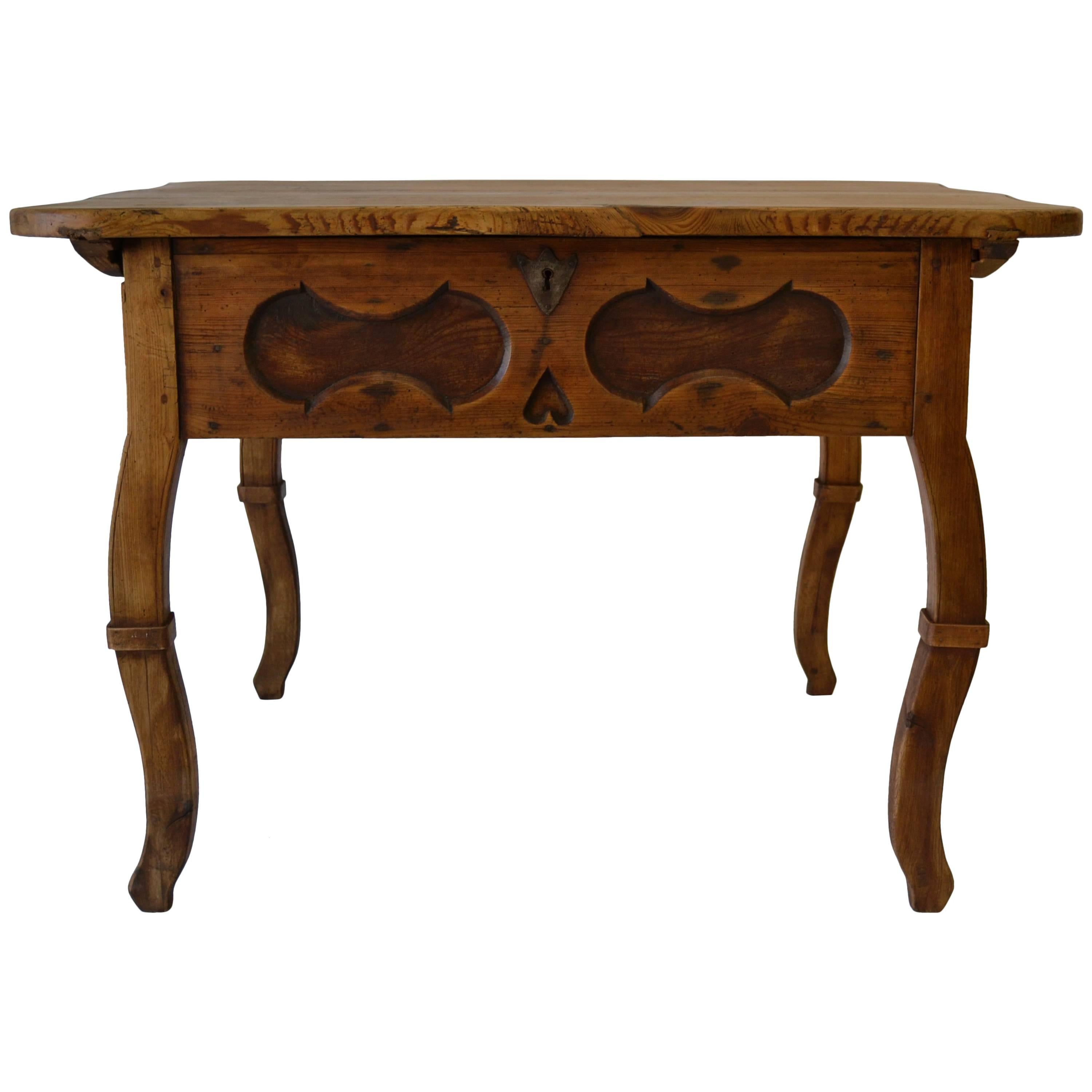 Pitch Pine and Oak Baroque Revival Centre Table For Sale