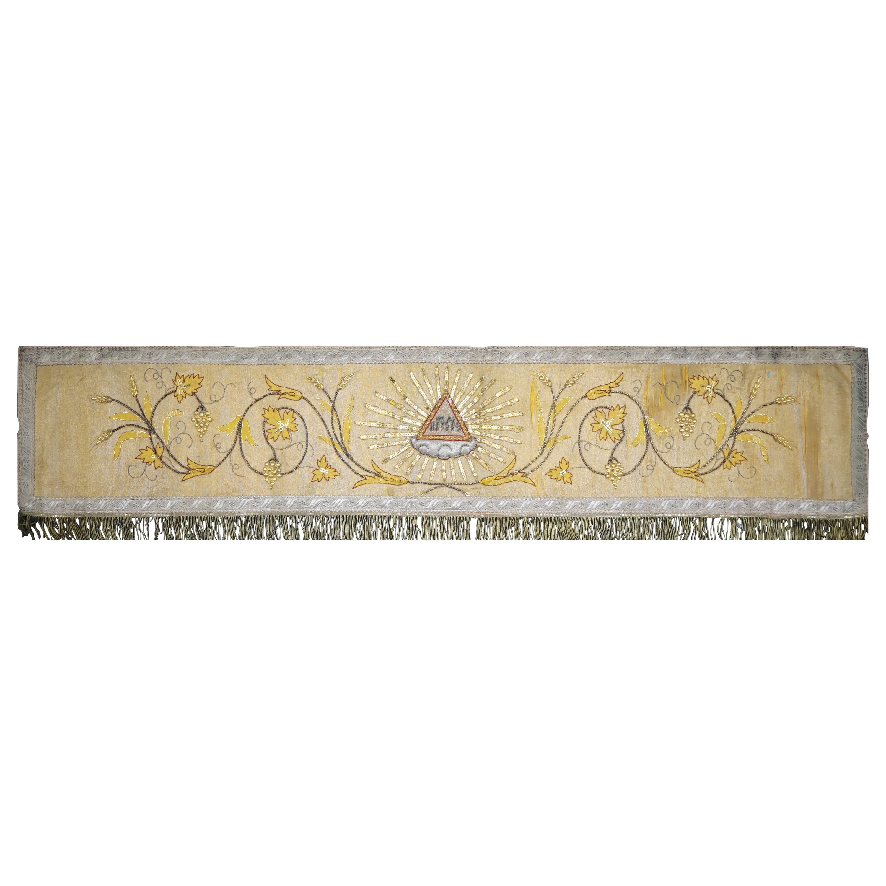 19th-Century Embroidery, Religious Element "YAHVAH" – W168 x H35 cm - No. 1549 For Sale