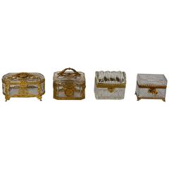 Antique Set of Four Baccarat Boxes