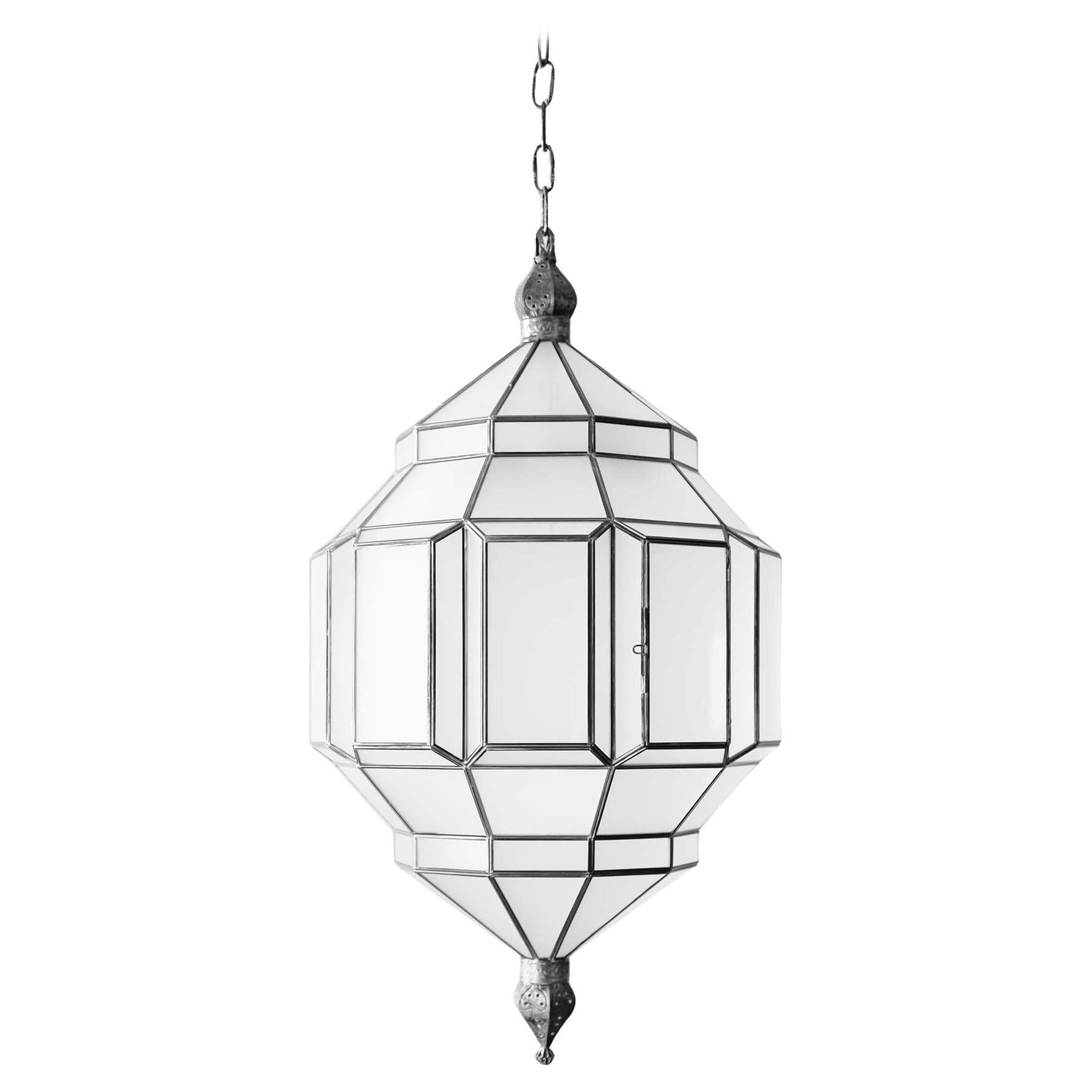 Alhambra 2D Milk Glass with Silver Patina, Granada Collection