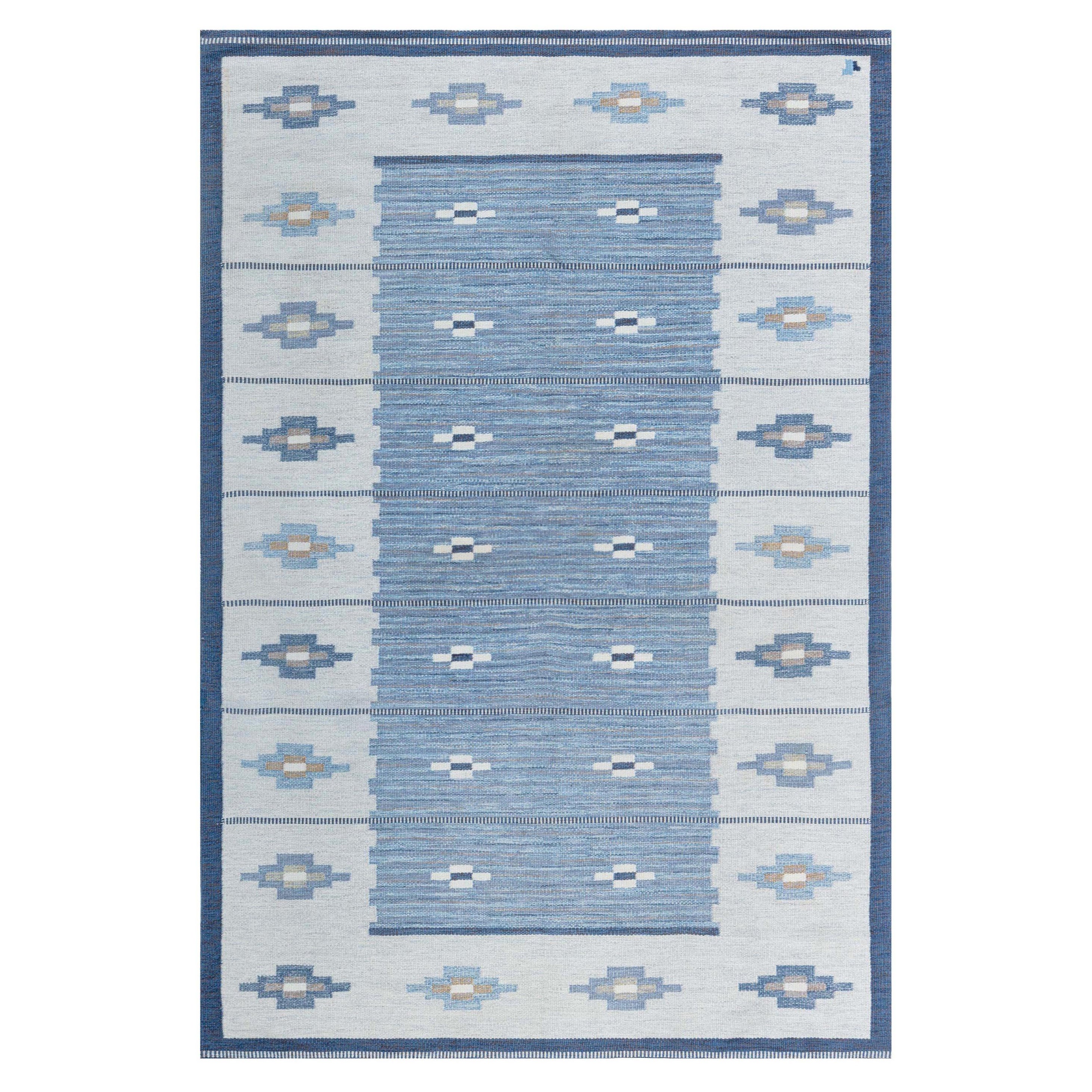 Alfombra sueca vintage de tejido plano Doris Leslie Blau de Erik Lundberg