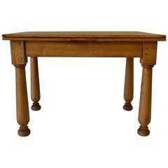 Antique Pine and Beech Draw-Leaf Table