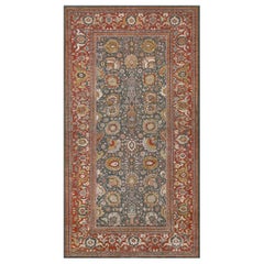 Hand-Knotted Antique Red Floral Oversized Wool Persian Ziegler Sultanabad Rug