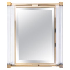 French 1970's Lucite And Lacquer Mirror by Pierre Vandel, Paris