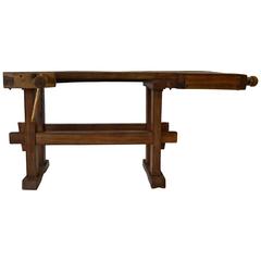 Antique Oak Carpenter's Workbench