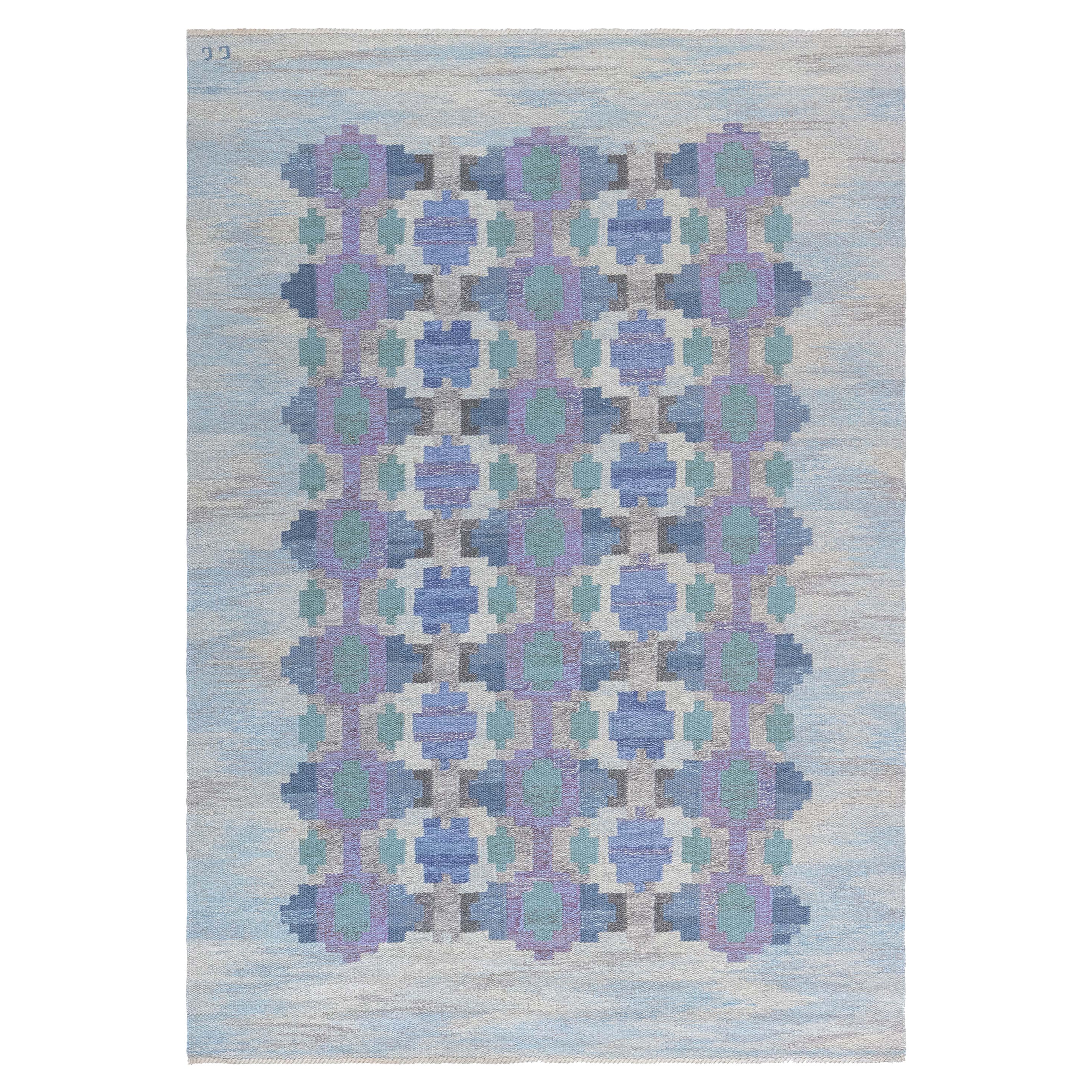 Doris Leslie Blau Mid-20th Century Swedish Flat Woven Rug by Judith Johansson
