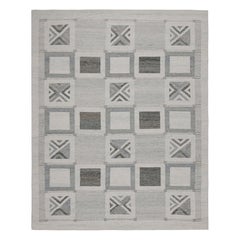 Rug & Kilim’s Scandinavian Style Custom Outdoor Rug with Gray Geometric Patterns