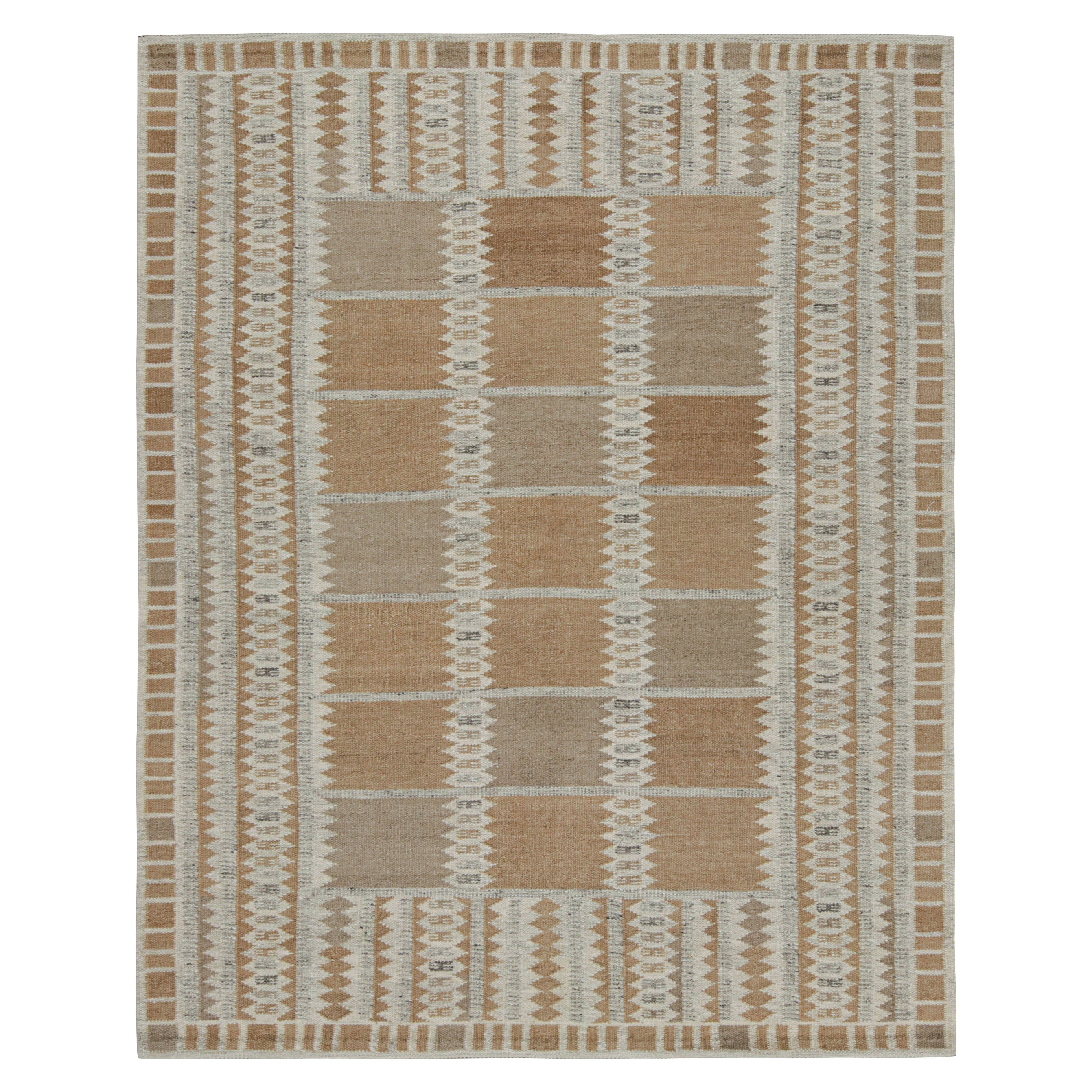 Rug & Kilim’s Scandinavian Style Custom Rug Design with Geometric Patterns