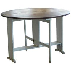Painted Gate Leg and Drop Leaf Pine Farm Table