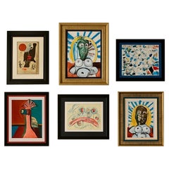 Art Collection 6 Pieces Curated Art Gallery Wall Gerahmte Signierte Kunstwerke