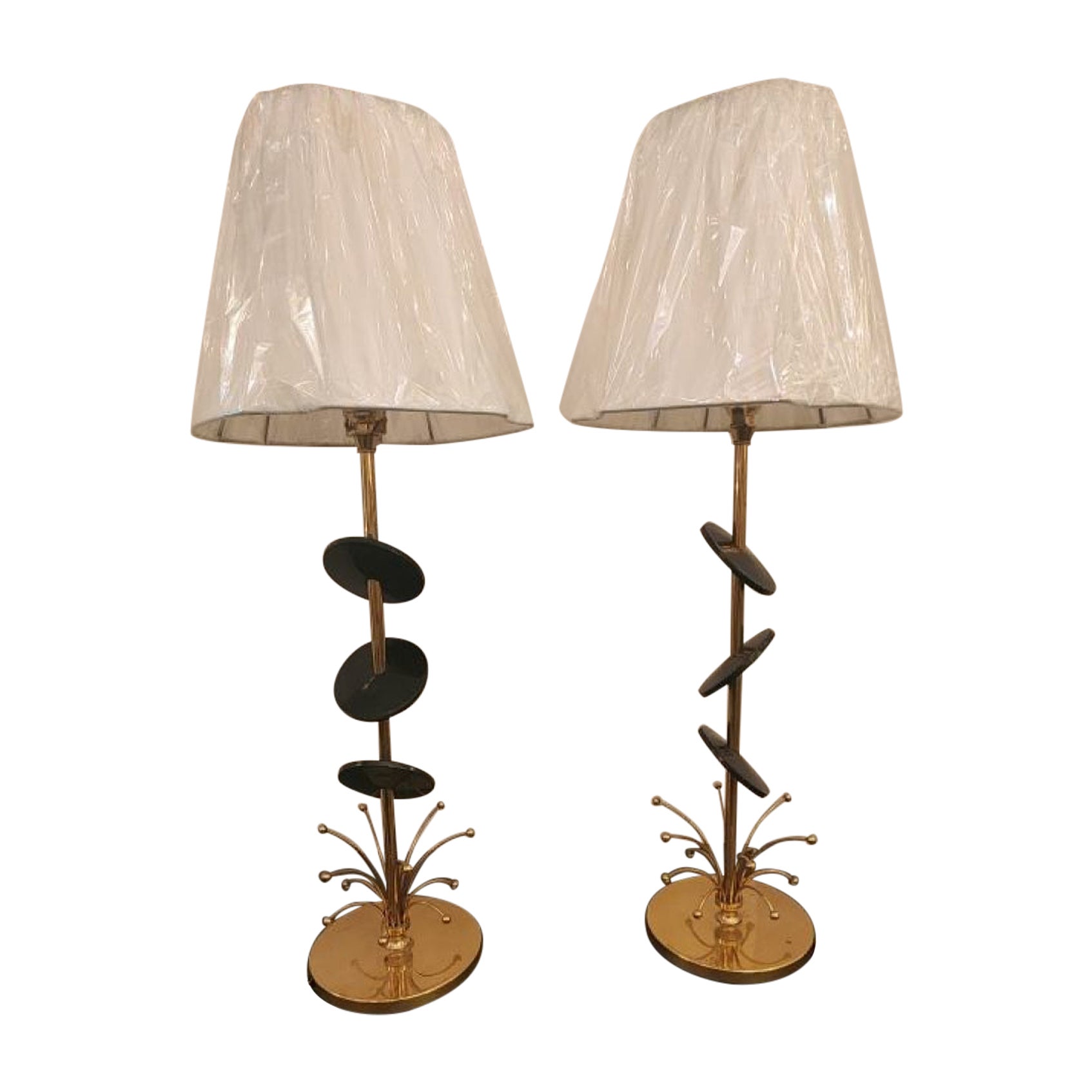 Pair of Rembrandt Modern Brass Lamps