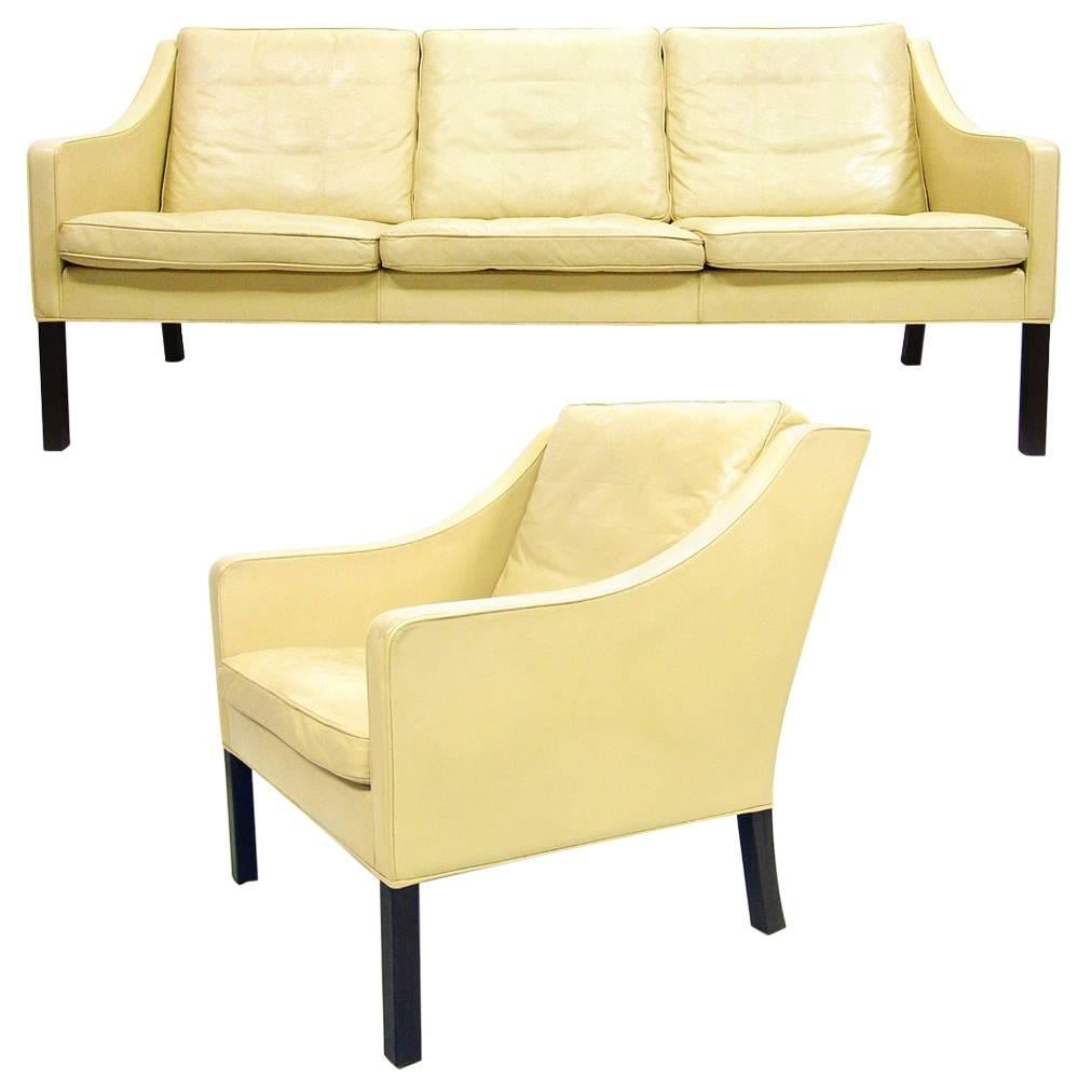 Sofa and Armchair Set by Børge Mogensen For Sale
