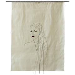 Silk on Silk Embroidery, "Self-Portrait" Silk on Silk Embroidery, "Self-Portrait"