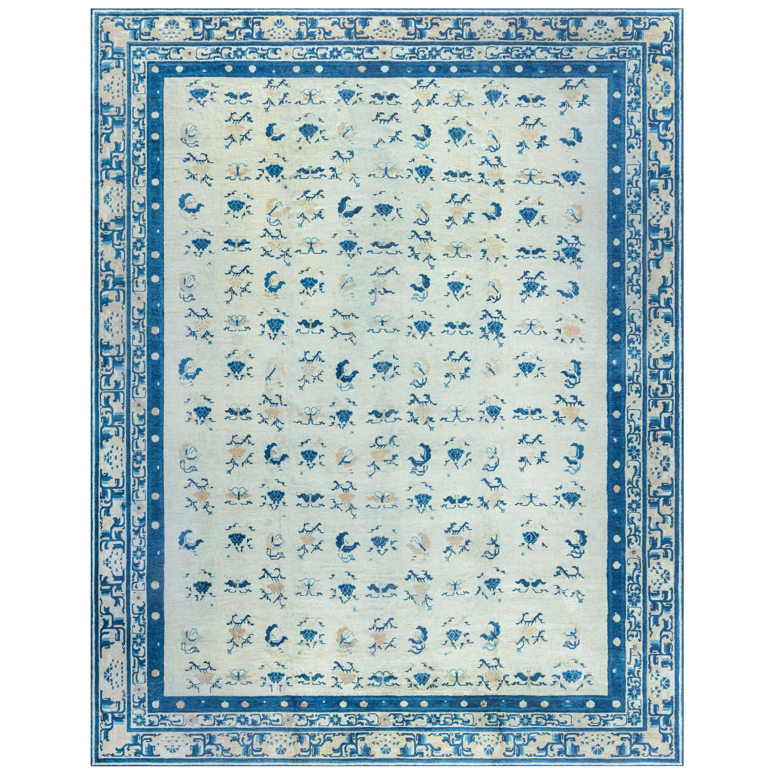 Doris Leslie Blau Authentic 19th Century Chinese Botanic Wool Rug