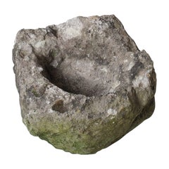 Small Organic Shaped Carved Stone Antique Wabi Sabi Sandstone Planter Bonsai Pot