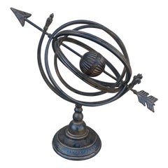 Vintage French Country Iron Garden Armillary Sundial