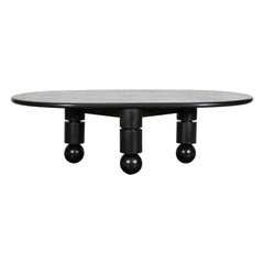 Monumental English Ebonised Brutalist Elm Dining Table