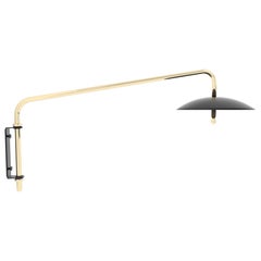 Signal Swing Arm Sconce, Black X Brass, Short, from Souda, In Stock