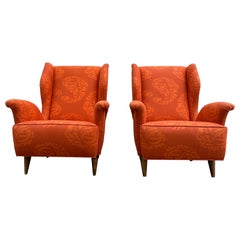 High Back Wing Chairs by Fratelli Rizzi  ca 1950