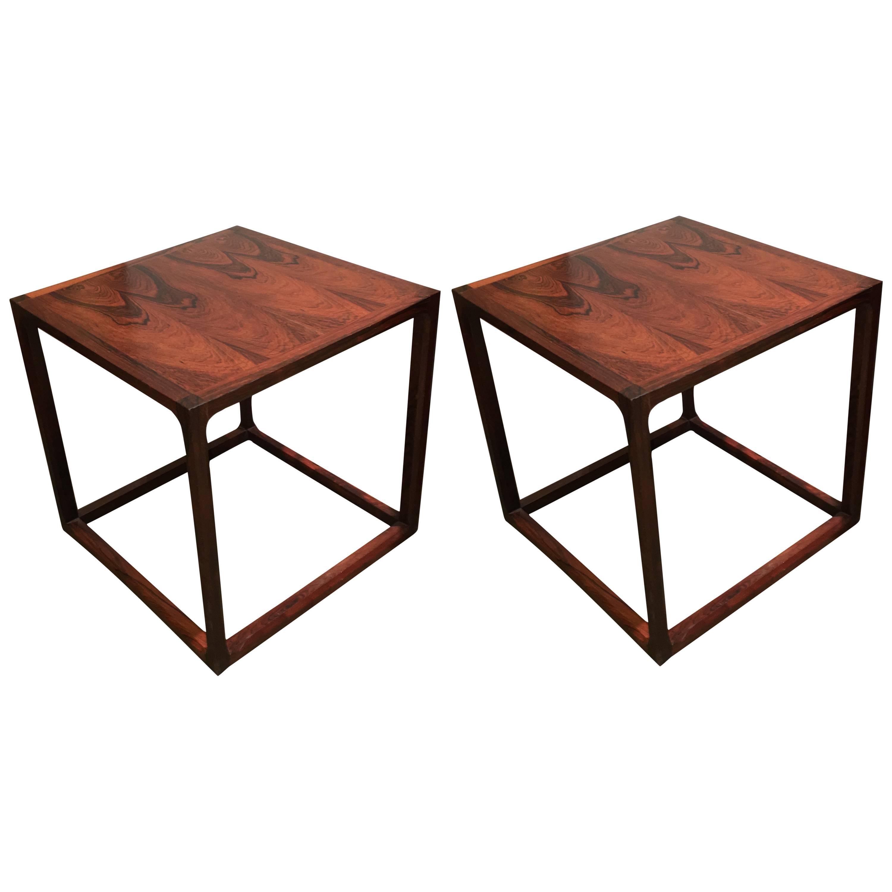 Pair of Rosewood Side Tables by Kai Kristiansen 
