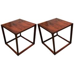 Pair of Rosewood Side Tables by Kai Kristiansen 