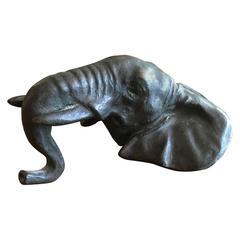 French Bronze Elephant Head
